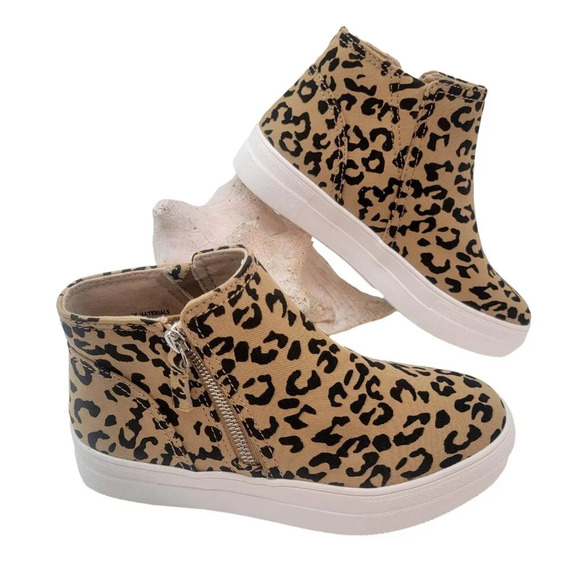 BUY ONE GET ONE FREE Soda Route High Top Sneaker Side Zipper Tan Bobcat Canvas - Picture 2 of 6